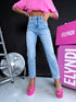 "BELFORT" MOM FIT jeans HM306-1 - BLUE